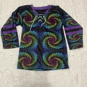 New small tye dye rave raver festival jersey tee shirt edc outfit neon